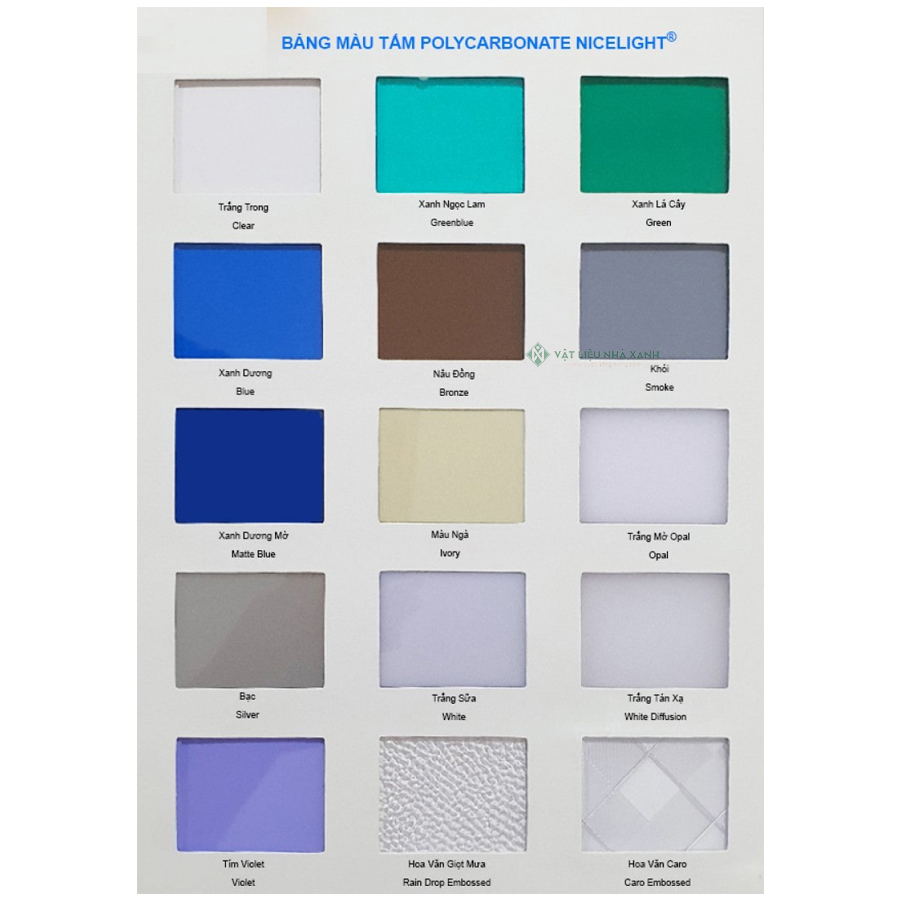 Báo giá tấm lợp lấy sáng polycarbonate, tấm poly lợp mái giá rẻ