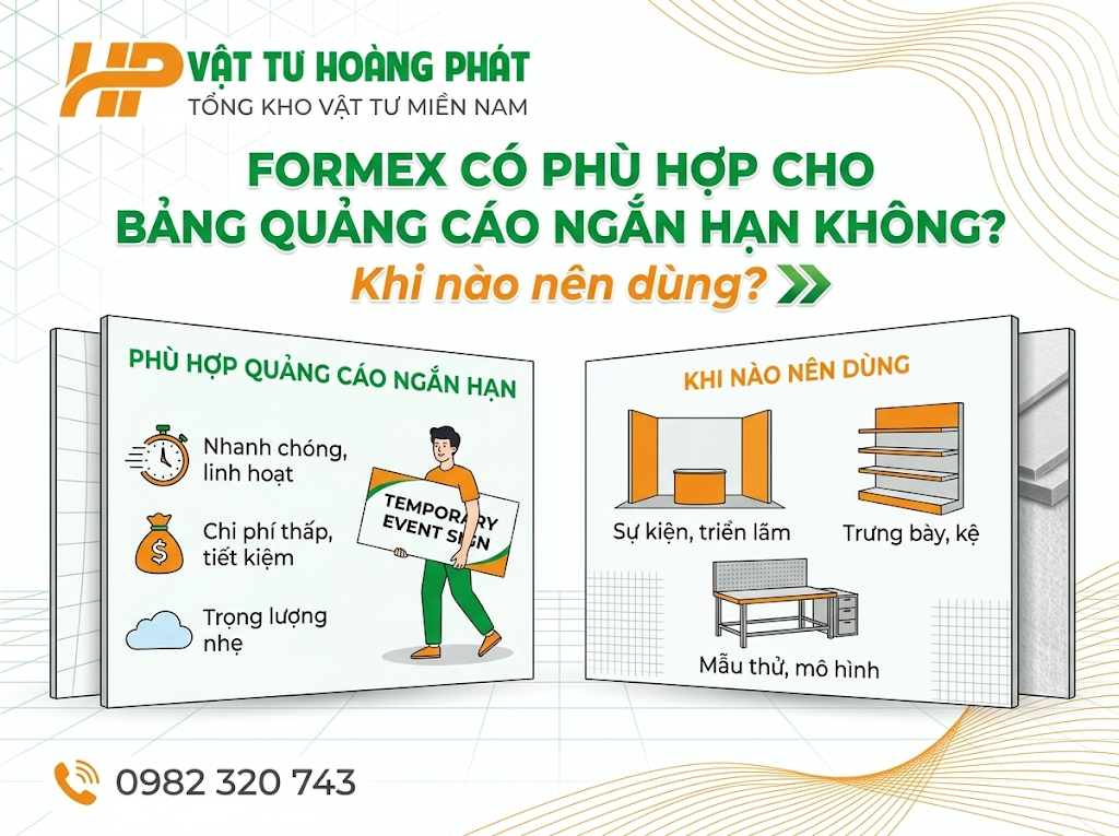 Formex có phù hợp cho bảng quảng cáo ngắn hạn không? Khi nào nên dùng?