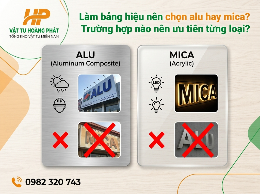 Những trường hợp rất hay chọn nhầm giữa alu và mica