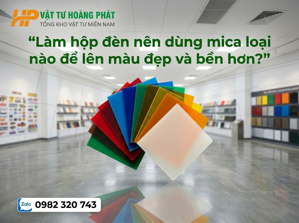 Làm hộp đèn nên dùng mica loại nào để lên màu đẹp và bền hơn?