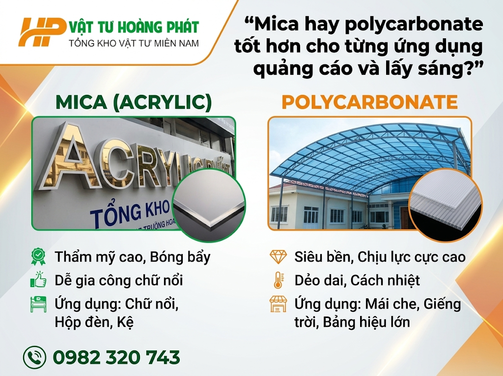 Mica hay polycarbonate tốt hơn