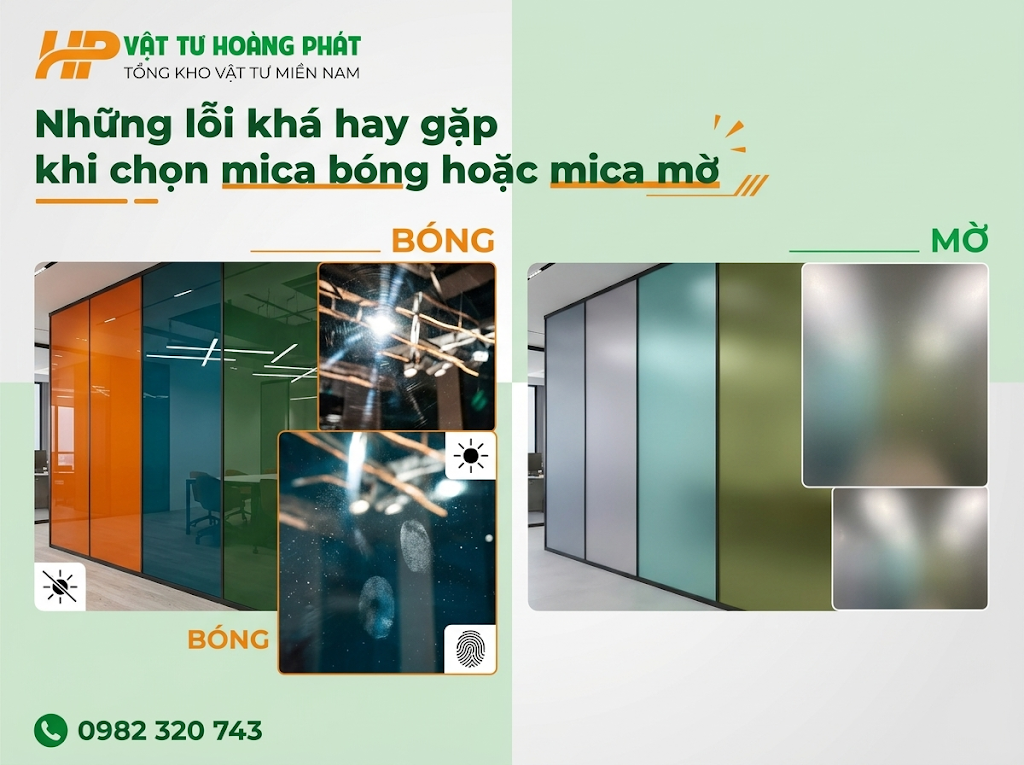 Những lỗi khá hay gặp khi chọn mica bóng hoặc mica mờ