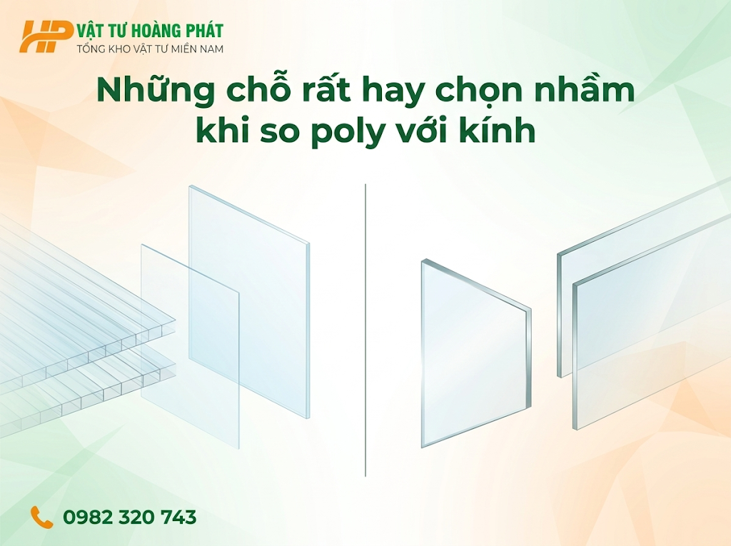 Những chỗ rất hay chọn nhầm khi so poly với kính