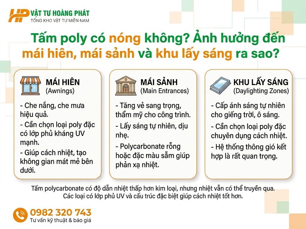 Tấm poly có nóng không